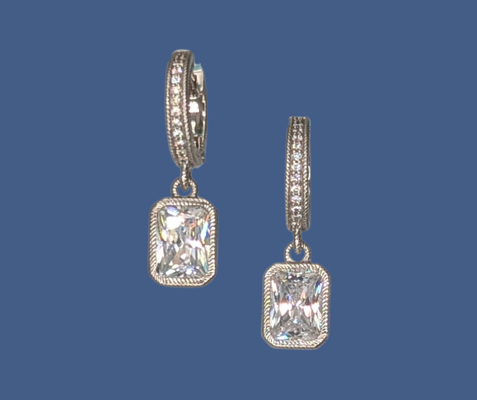 Sterling Silver Judith Ripka Earrings with Cubic Zirconia