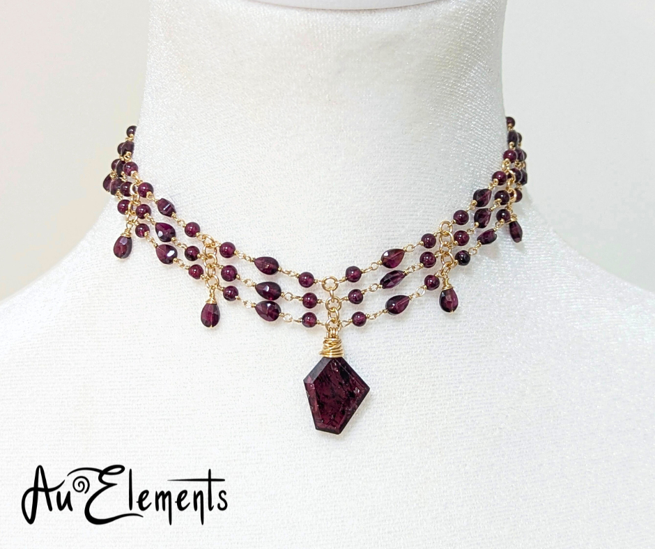 Drops of Crimson Earring and Choker Set