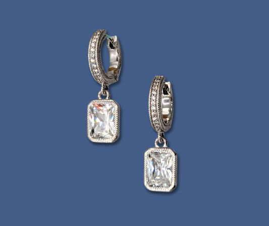 Sterling Silver Judith Ripka Earrings with Cubic Zirconia