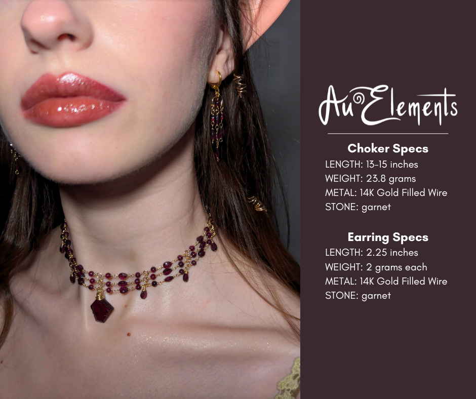 Drops of Crimson Earring and Choker Set