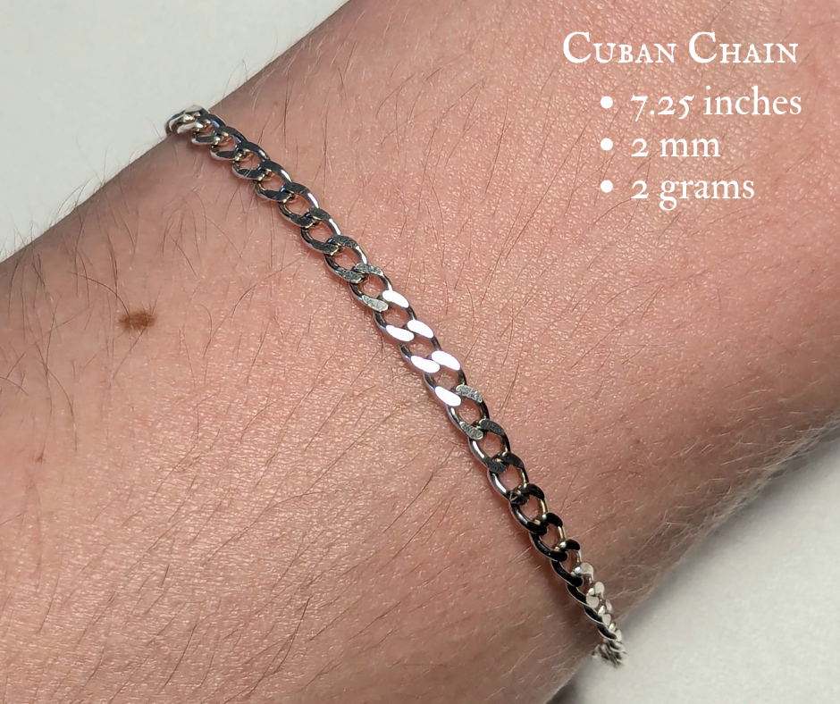 Silver Cuban Chain Bracelet