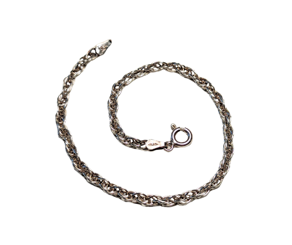 Silver Rope Chain Bracelet