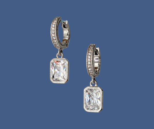 Sterling Silver Judith Ripka Earrings with Cubic Zirconia