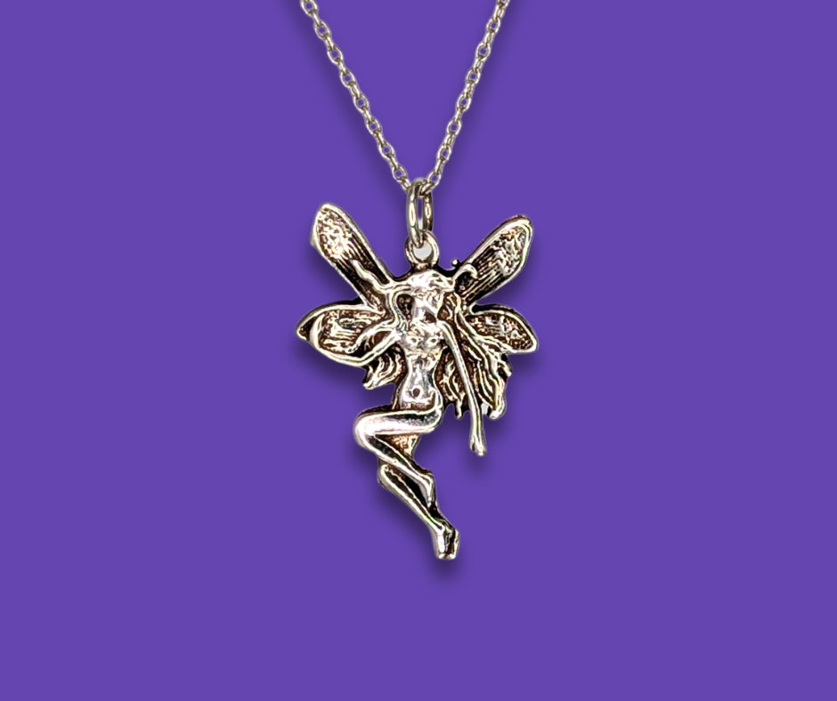 925 Sterling Silver Fairy Necklace 16.5"